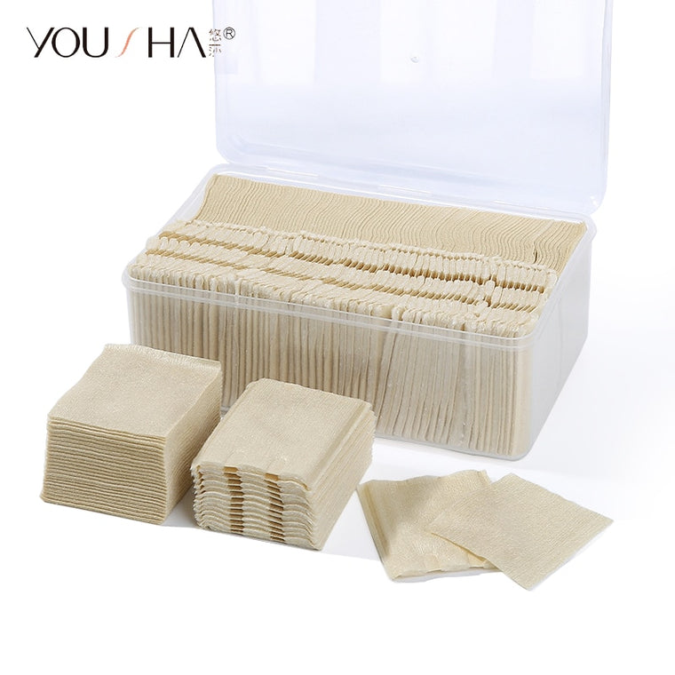 YOUSHA 550pcs cotton wipes nail wipes makeup remover cotton pads organic bamboo fiber gel uv polish remover pads facial napkin