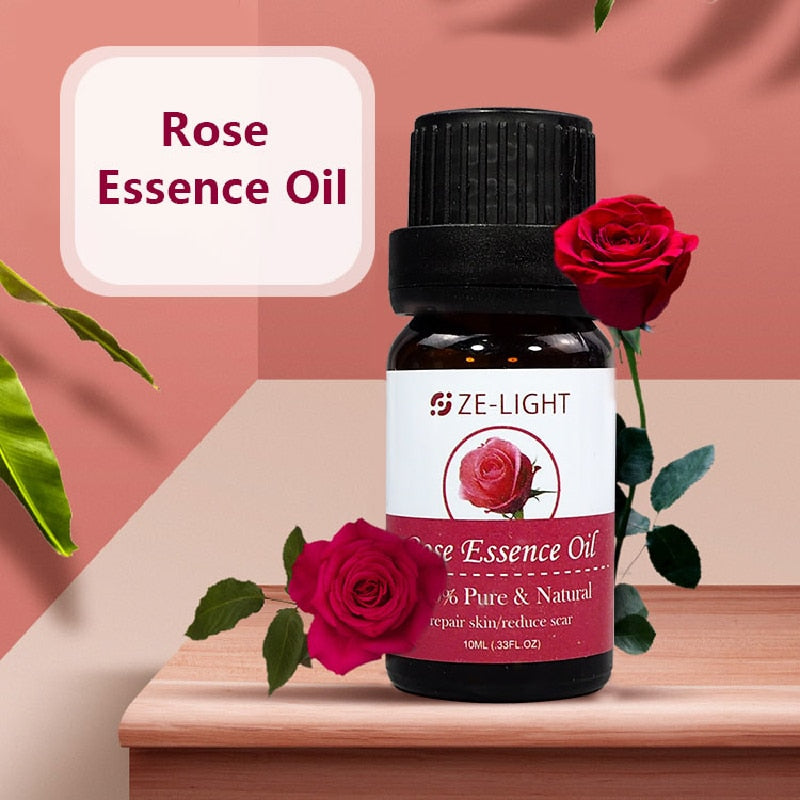 Pure Bio Natural Rose Essential Oils Organic Bulgarian Massage Diffuser Spa Oil Cosmetics for Humidifier Zlight Skin Care 10ml