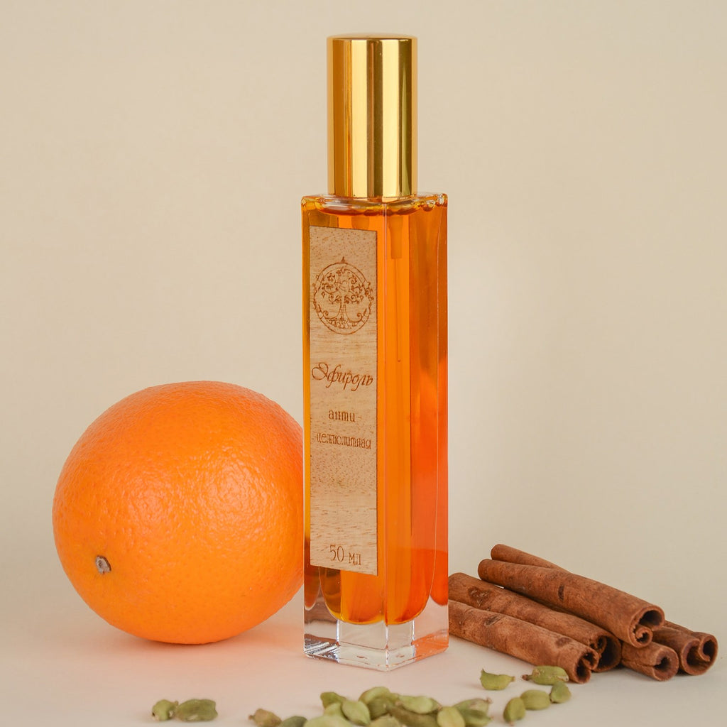 anti-cellulite oil Efirol essential oils huile essentielle aceites esenciales Vegetable oils of the first cold pressed premium class of grape seed, natural flax, oil extracts of eucalyptus, red hot pepper, tobacco