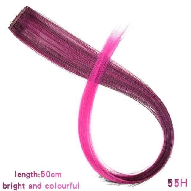 MUMUPI Long Straight color Hair Piece Hair Extensions Clip In hair extensions Highlight extensiones de cabello natural