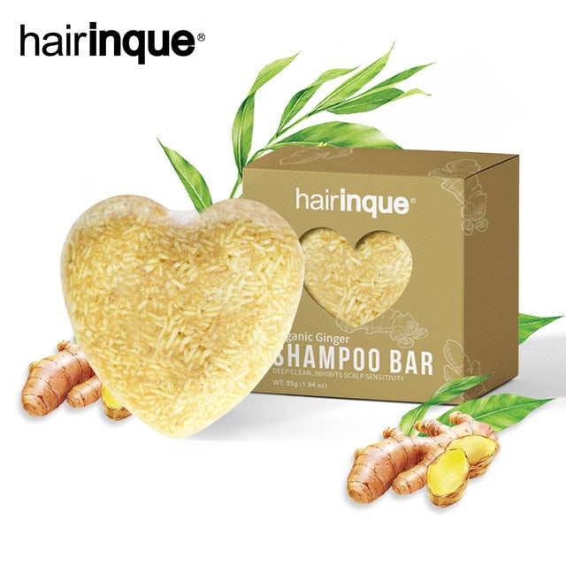 HAIRINQUE Ginger Hair Shampoo Bar Organic Pure Natural Soap Dry Shampoo Oil Soap-control Anti-Dandruff Off Conditioner Soap Hair