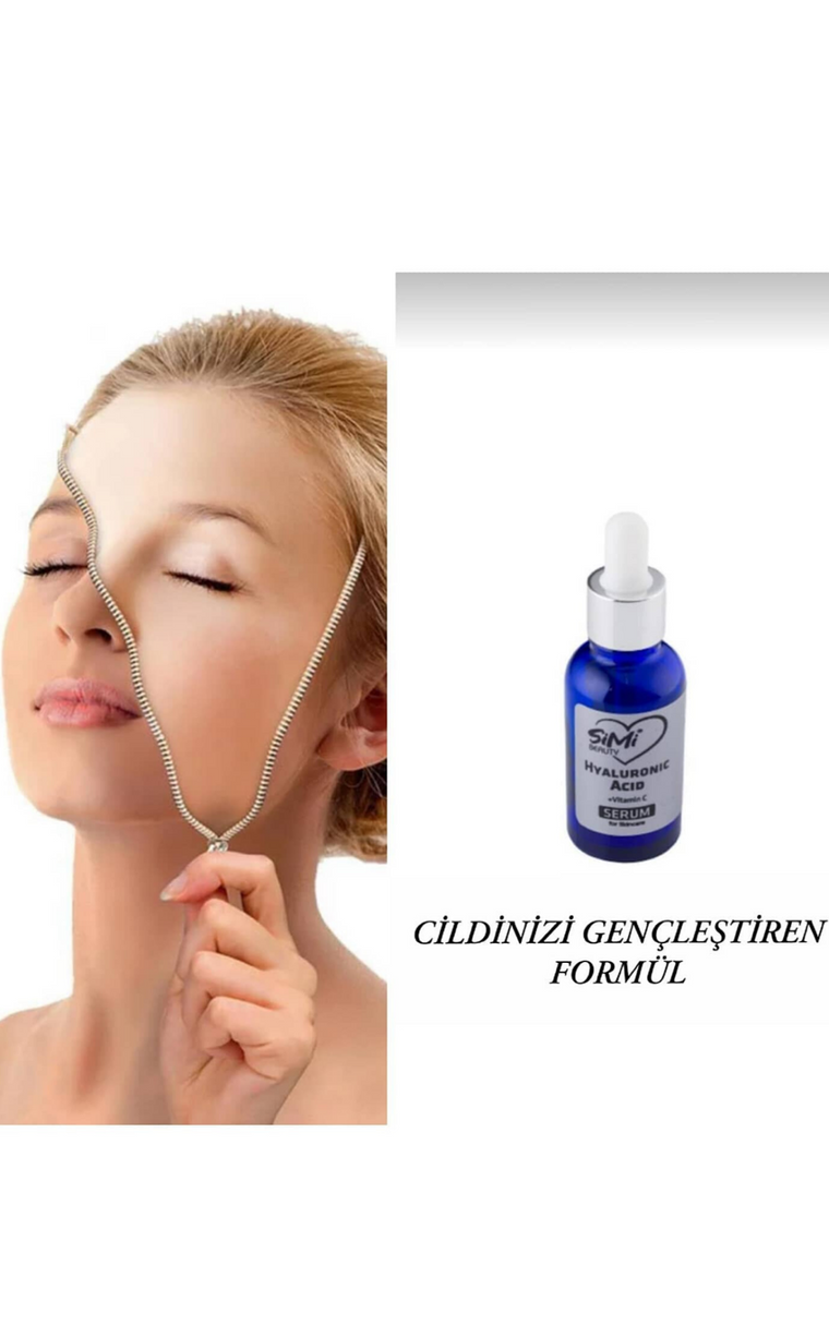 Simi Beauty Anti-Aging Hyorilonic acid and Vitamin C Serum refreshes your skin. organic natural oil mask skin care serum 30 ml