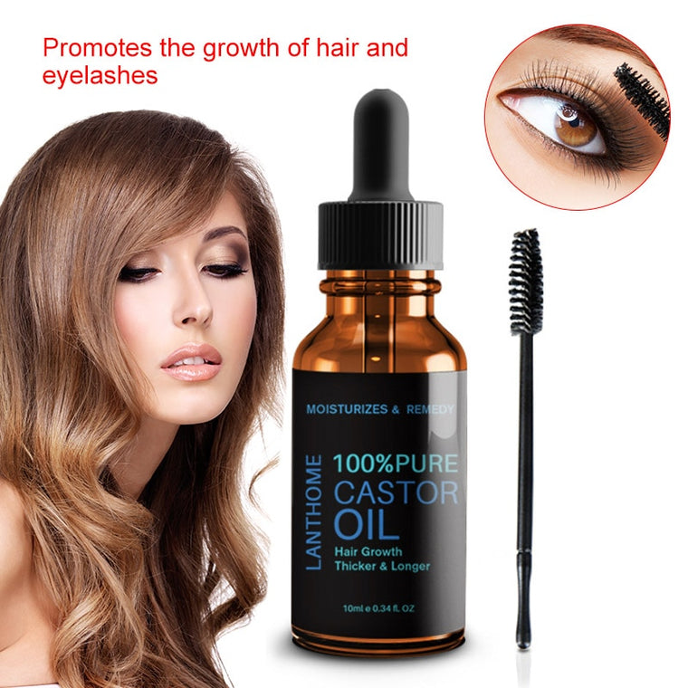 100% Pure Castor Oil Calm Nourish Hair Castor Organic Eyelash Enhancer Growth Essence 10 ml Natural Castor Oil  Hair Care Liquid