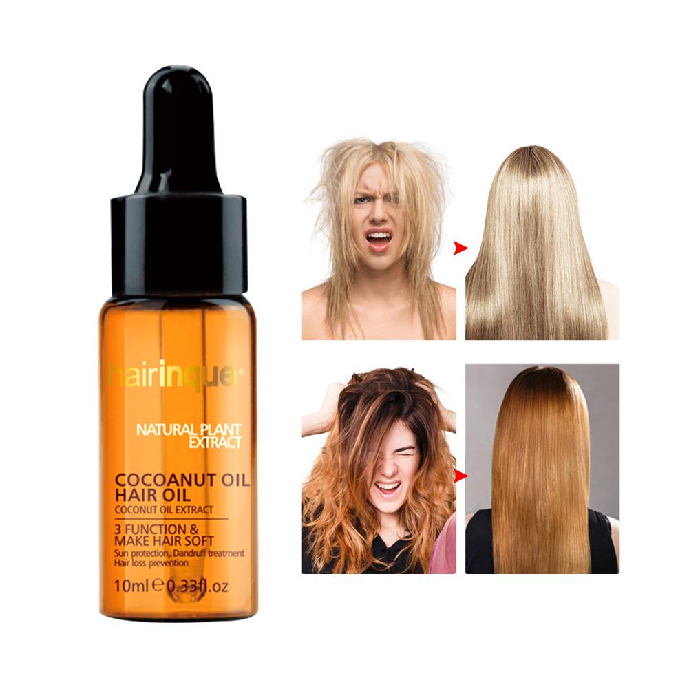 Pure Natural Organic Coconut Hair Care Essential Oi Prevents Dryness Damaged Hair Repair Perfume Moisturizer Essence Oil